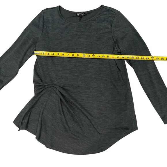 DG2 by Diane Gilman Charcoal Long Sleeve Top, Size Large - Picture 5 of 10
